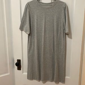 For The Republic Grey Round Neck Shirt Dress